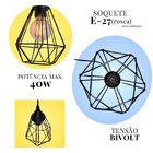 Luminária Abajur De Mesa Aço Preto 1 Luz 40w E27