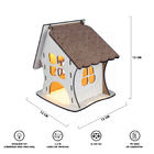 Luminária Abajur De Mesa Casinha Madeira G9 Decoração 15cm