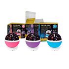 Luminária Abajur De Mesa Gira Projetor Estrelas Led Rgb Starr