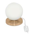 Luminária Abajur De Mesa Globo Orby New Cobre Base Redonda