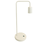 Luminária Abajur De Mesa Retrô Branca Com Botão Liga/desliga