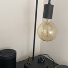 Luminária Abajur De Mesa Retrô Preta Com Botão Liga/desliga N