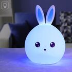 Luminaria Abajur Led Silicone Coelho Touch Cores Recarregavel