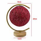 Luminaria Abajur Lua Cupula Bola Barbante Base Madeira Decora