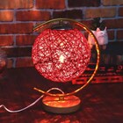 Luminaria Abajur Lua Cupula Bola Barbante Base Madeira Decora