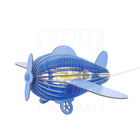 Luminária Abajur Madeira Avião Teco Teco Infantil E27 Azul Es