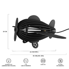 Luminária Abajur Madeira Avião Teco Teco Infantil E27 Preto