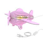 Luminária Abajur Madeira Avião Teco Teco Infantil E27 Rosa Cl