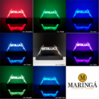 Luminária Abajur Mesa Led Rgb Com Fonte Bivolt Banda Rock Met