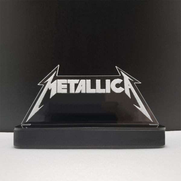 Luminária Abajur Mesa Led Rgb Com Fonte Bivolt Banda Rock Met