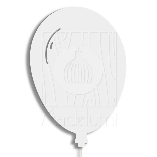 Luminária Abajur Parede Arandela Madeira Balão G9 30cm Bebê B