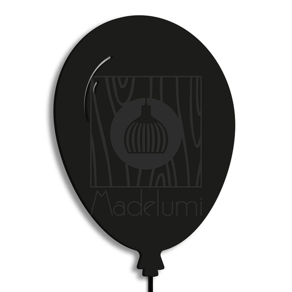 Luminária Abajur Parede Arandela Madeira Balão G9 30cm Bebê P