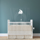 Luminária Abajur Parede Barco Madeira G9 30cm Decoração Bebê