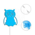 Luminária Abajur Parede Coruja B Madeira G9 30cm Decoração Az