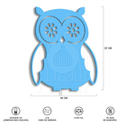 Luminária Abajur Parede Coruja B Madeira G9 30cm Decoração Az