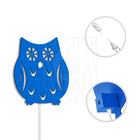 Luminária Abajur Parede Coruja Madeira G9 30cm Decoração Azul