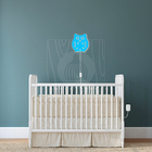 Luminária Abajur Parede Coruja Madeira G9 30cm Decoração Azul