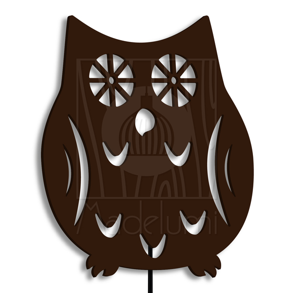 Luminária Abajur Parede Coruja Madeira G9 30cm Decoração Marr