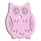 Luminária Abajur Parede Coruja Madeira G9 30cm Decoração Rosa