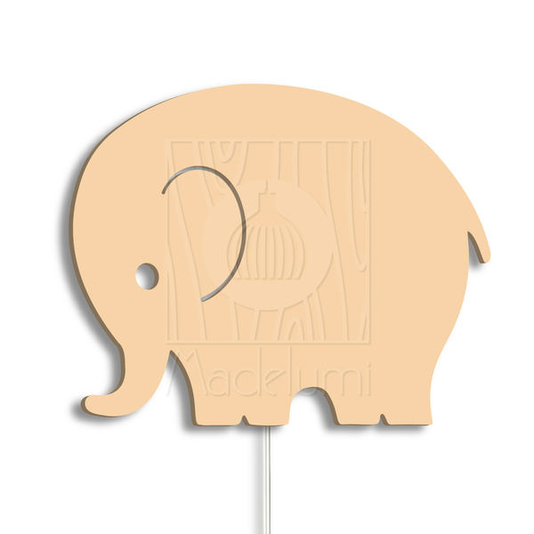 Luminária Abajur Parede Elefante Madeira G9 30cm Decoração Pe