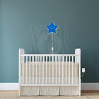 Luminária Abajur Parede Estrela Madeira G9 30cm Decoração Azu