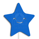 Luminária Abajur Parede Estrela Madeira G9 30cm Decoração Azu