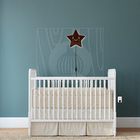 Luminária Abajur Parede Estrela Madeira G9 30cm Decoração Mar