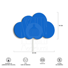 Luminária Abajur Parede Nuvem B Madeira G9 30cm Decoração Azu