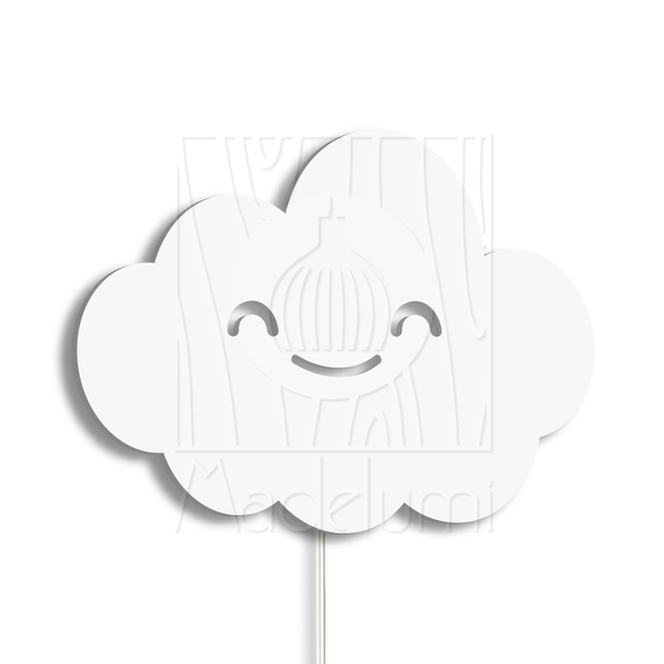 Luminária Abajur Parede Nuvem Madeira G9 30cm Decoração Bebê