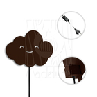 Luminária Abajur Parede Nuvem Madeira G9 30cm Decoração Bebê