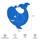 Luminária Abajur Parede Orca B Madeira G9 30cm Decoração Azul