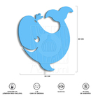 Luminária Abajur Parede Orca B Madeira G9 30cm Decoração Azul