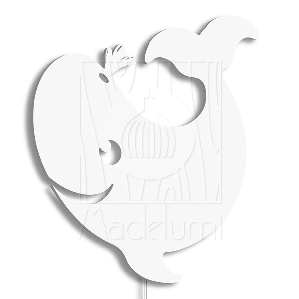 Luminária Abajur Parede Orca B Madeira G9 30cm Decoração Bran