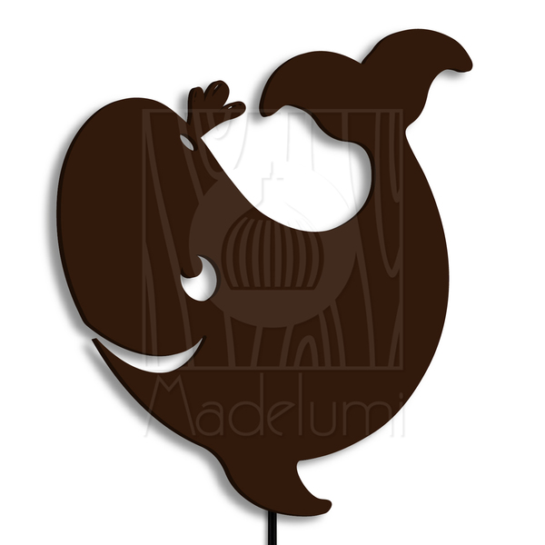 Luminária Abajur Parede Orca B Madeira G9 30cm Decoração Marr