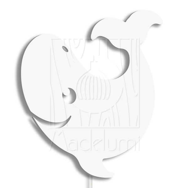 Luminária Abajur Parede Orca Madeira G9 30cm Decoração Bebê B