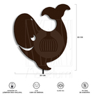 Luminária Abajur Parede Orca Madeira G9 30cm Decoração Bebê M