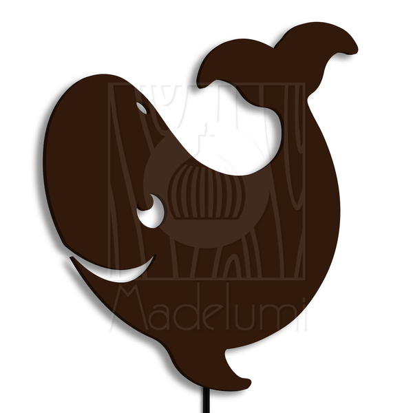 Luminária Abajur Parede Orca Madeira G9 30cm Decoração Bebê M