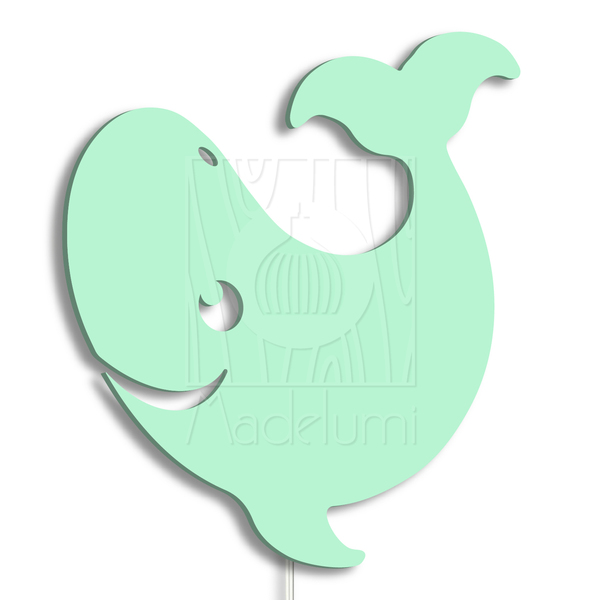 Luminária Abajur Parede Orca Madeira G9 30cm Decoração Bebê V