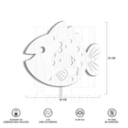 Luminária Abajur Parede Peixe Madeira G9 30cm Decoração Bebê
