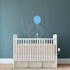 Luminária Abajur Parede Sol Madeira G9 30cm Decoração Bebê Az