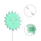 Luminária Abajur Parede Sol Madeira G9 30cm Decoração Bebê Ve