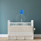 Luminária Abajur Parede Urso B Madeira G9 30cm Decoração Azul