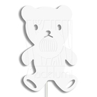 Luminária Abajur Parede Urso Madeira G9 30cm Decoração Bebê B