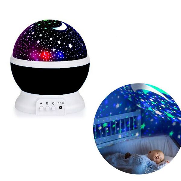 Luminaria Abajur Preto Rotativa Festa Criança Neon Quarto Pro