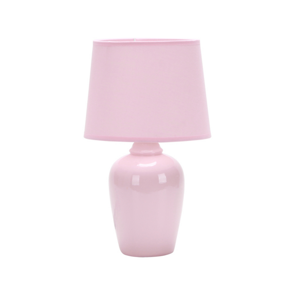 Luminária Abajur Taschibra Pottery 37cm E27 Bivolt Rosa