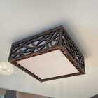 Luminária Acrílico Plafon Madeira Copacabana 20cm 3616 Marrom