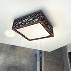 Luminária Acrílico Plafon Madeira Copacabana 40cm 3618 Marrom