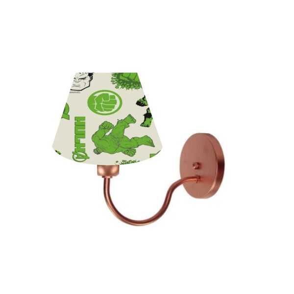 Luminária Arandela De Parede Cobre Cúpula Cônica Cores Estamp