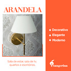 Luminária Arandela Fixa Dourado Com Cúpula Bege