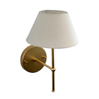 Luminária Arandela Fixa Dourado Com Cúpula Bege